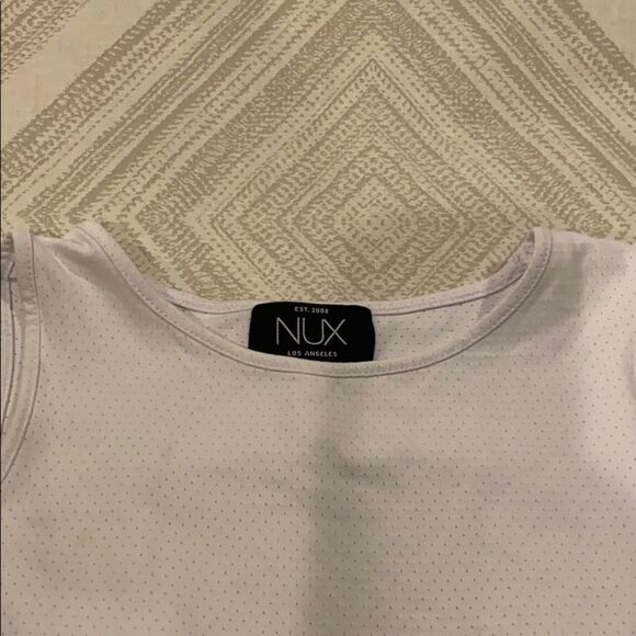 Nux White Open Back Talk Tank Top - Size L - Picture 2 of 9